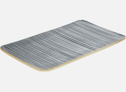 Platter rectan. embossed grau/grey 30x18cm