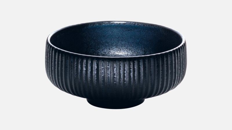 NARA - Bowl round embossed - schwarz/black 16cm/0.71l