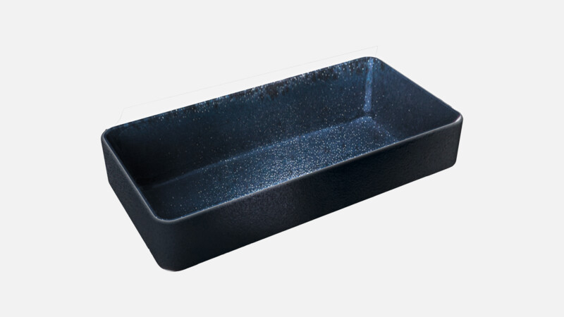 NARA - Bowl rectangular stackable - schwarz/black 18x9cm/0.42l