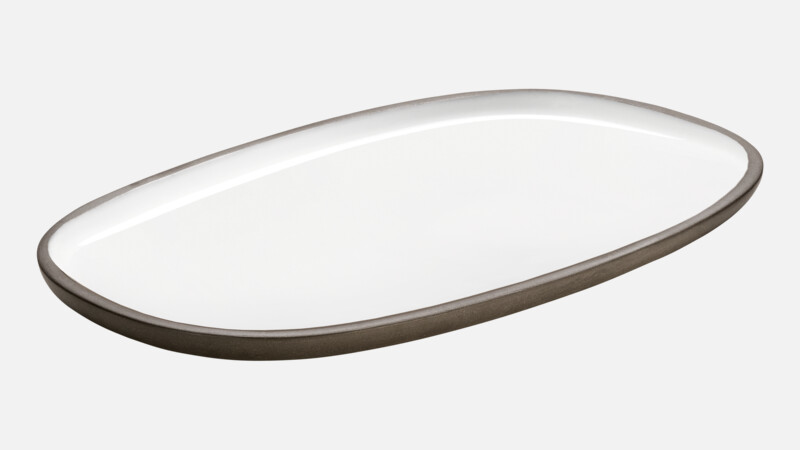 RENEW - Platte oval coup - Servierplatte weiß/white 30x18cm