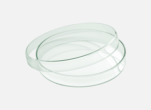 Glas-Schale flach mit Deckel 15cm