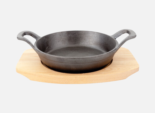 Pfanne m. Holzuntersetzer 16cm