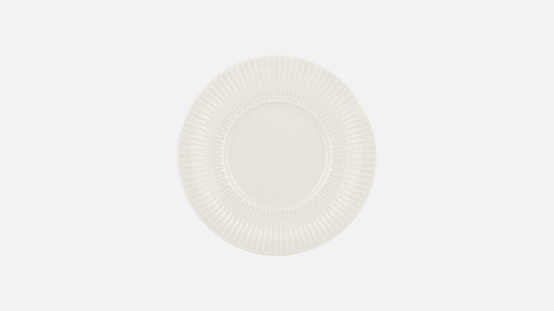 Flacher runder Teller mit Randprägung 16 cm