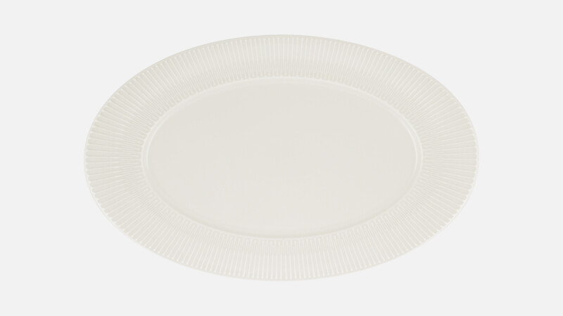 Platter oval with rim embossed