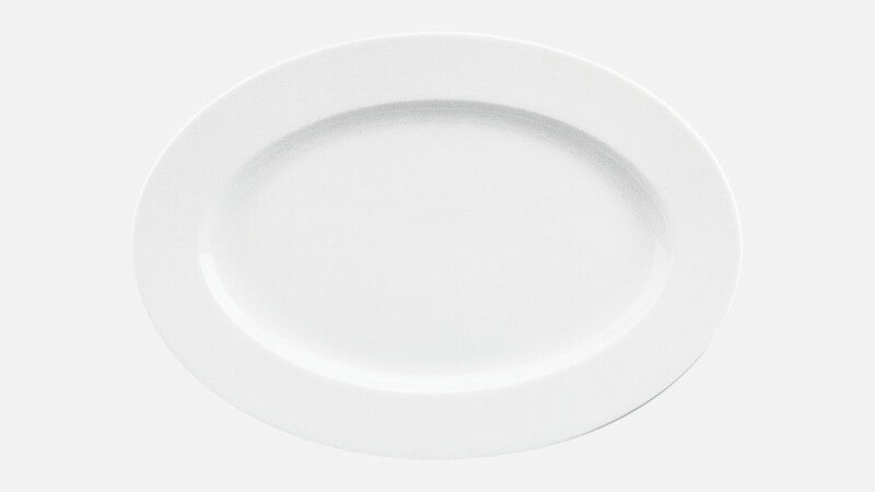 Plateau ovale avec bord